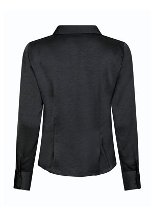 Christy heavy sateen bedaz skjorte Sort Neo Noir 